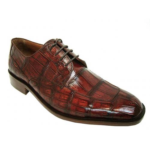 DiStefano Cognac "Florence" Genuine Crocodile Shoes